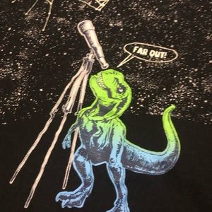 Dinosaur Telescope Outer Space Boys LARGE 10 Shirt